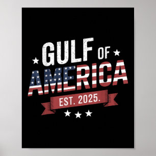 Poster Retro Golfo Dos Eua América 2025 Bandeira American