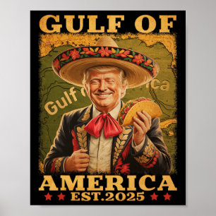 Poster Retro Golfo Dos Eua América México Tremor Engraçad