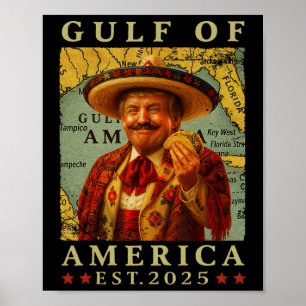 Poster Retro Golfo Dos Eua América México Tremor Engraçad