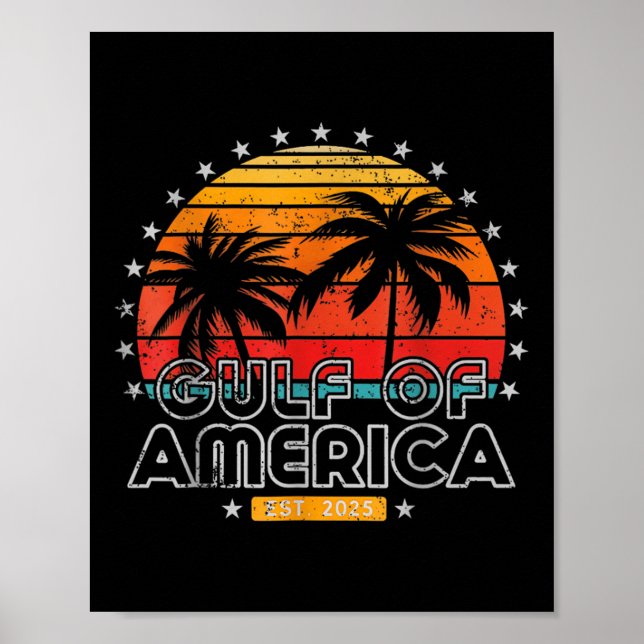 Poster Retro Golfo Dos Eua América Oriental 2025 (Frente)