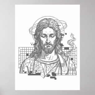 Poster Retro Grid Jesus Rei dos Reis Apocalipse 19:16