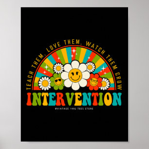 Poster Retro Groovy 100 Dias De Professora Interventi
