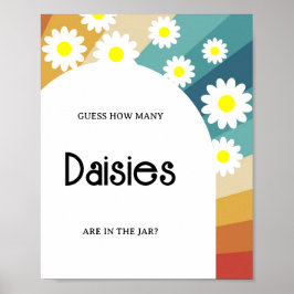 Poster Retro Groovy - adivinha quantos jogos DAISIES Post