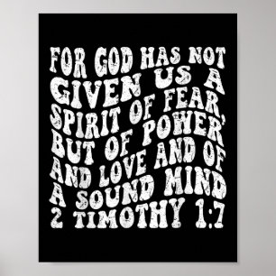 Poster Retro Groovy Faith 2 Timothy 1 7 Para Deus Não Tem