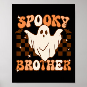 Poster Retro Groovy Ghost Spooky Irmão Coincidência de Fi