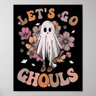 Poster Retro Groovy Go Ghouls Ghost 70s Hippie Hall