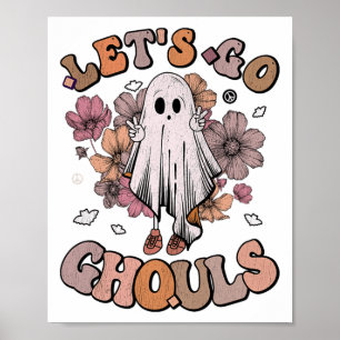 Poster Retro Groovy Go Ghouls Ghost 70s Hippie Hall