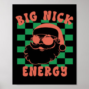 Poster Retro Groovy Grande Nick Papai noel Energy Christm