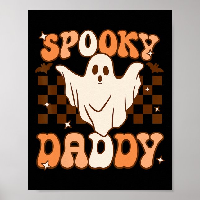 Poster Retro Groovy Halloween Ghost Spooky Figurume de Pa (Frente)
