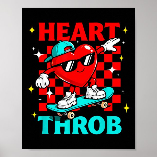 Poster Retro Groovy Heart Throb Valentines Day Toddlers B (Frente)