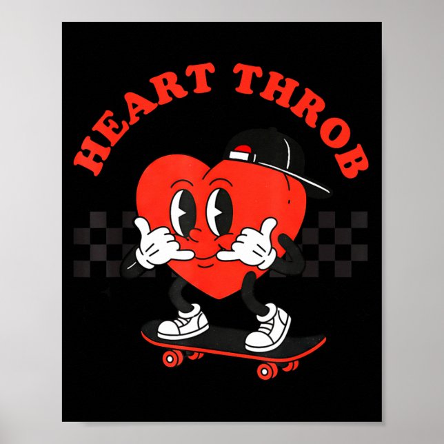 Poster Retro Groovy Heart Throb Valentines Day Toddlers B (Frente)