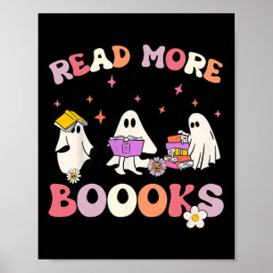 Poster retro Groovy Leia mais livros Ghost Boo ghouf Dive