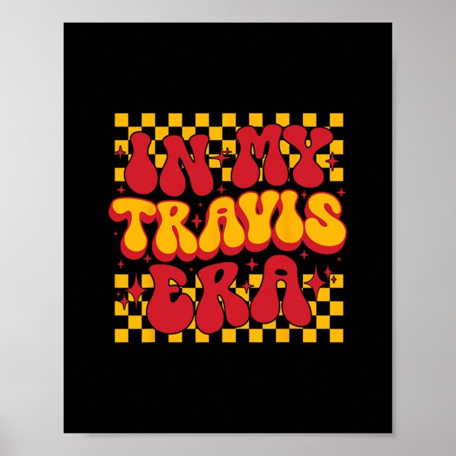 Poster retro groovy na minha era travis (Frente)