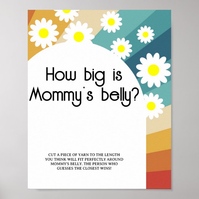 Poster Retro Groovy - Quão grande é a barriga da mamãe jo (Frente)