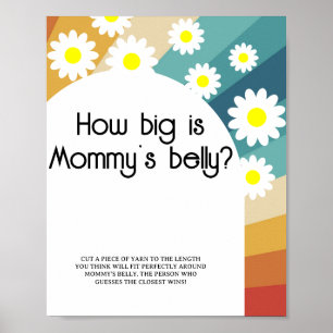 Poster Retro Groovy - Quão grande é o jogo de barriga de