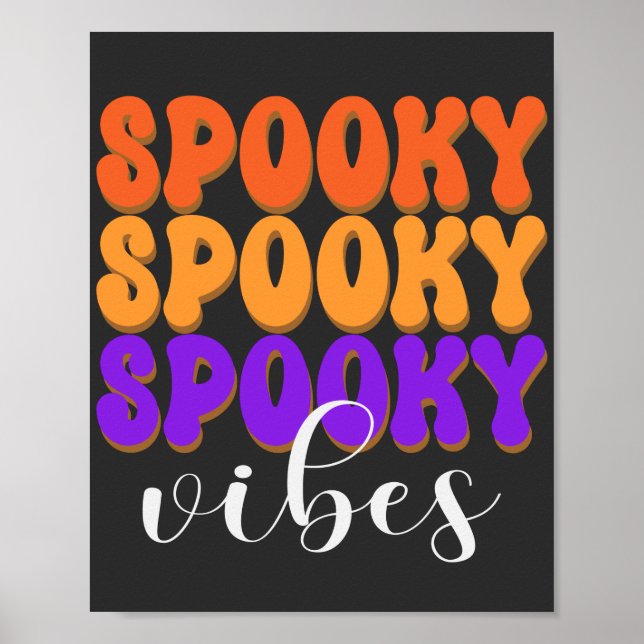 Poster Retro Groovy Spooky Vibes Halloween (Frente)