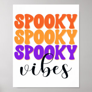 Poster Retro Groovy Spooky Vibes Vintage Halloween