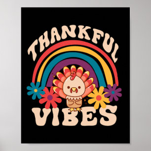 Poster Retro Groovy Vibes Agradáveis Turquia Cai Engraçad