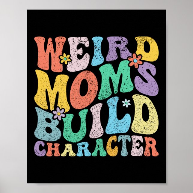 Poster Retro Groovy Weird Mães Build Character D da Mãe (Frente)