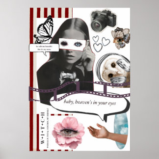 Poster Retro Grunge Coquette Aesthetic Photo Collage
