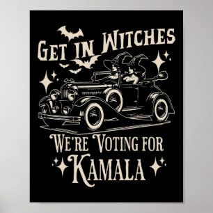 Poster Retro Halloween 1692 Entra nas Bruxas Votamos F