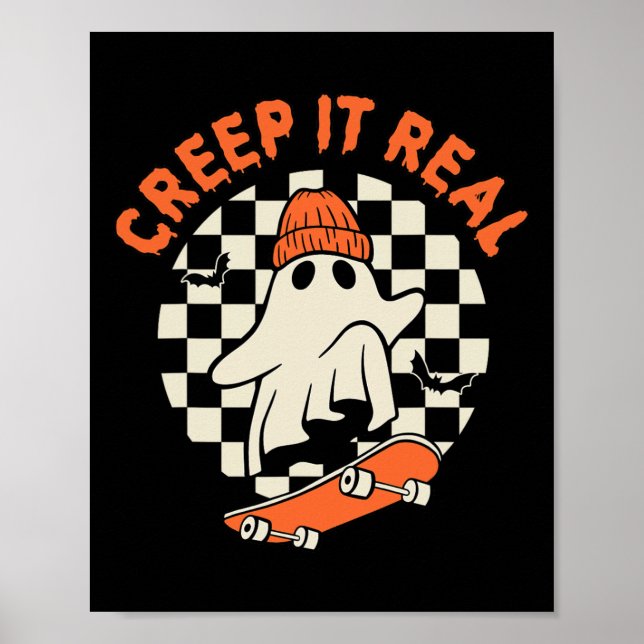 Poster Retro Halloween É Um Grande Ghost Boy Call Seaso (Frente)