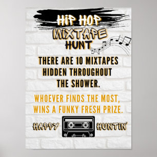 Poster Retro Hip Hop Mixtape Hunt Urban Party Game