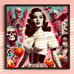 Poster Retro Horror Girl