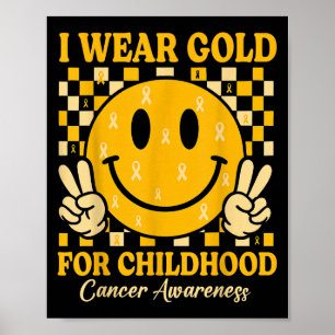 Poster Retro I Veste Dourado Para A Consciência Do Cancer