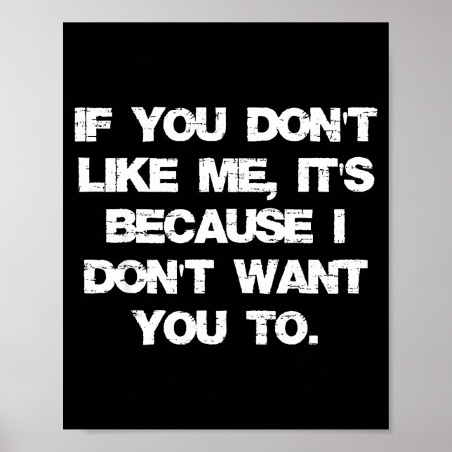 Poster Retro If You Don't Like Me It's Because I Don't Wa (Frente)