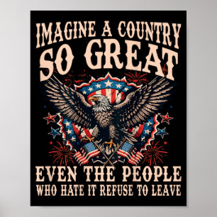 Poster Retro Imagine Um País Tão Grande Até As Pessoas Po