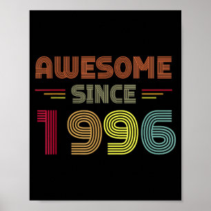 Poster Retro Incrível Desde 1996 26º Aniversário Bday Nas