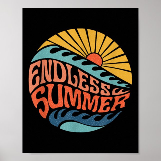 Poster Retrô infinito de Verão, Retro 60, Surf Beach 60 (Frente)