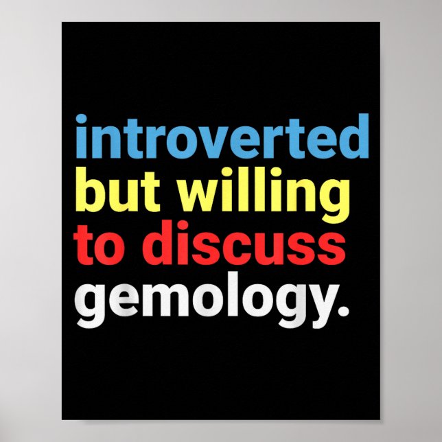 Poster Retro Introverted But Gemology Lover Funny  (Frente)