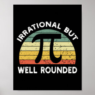 Poster Retro Irracional, Mas Bem Arredondado Pi Day Celeb