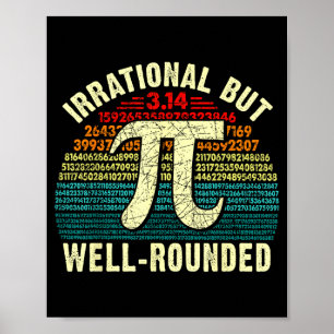 Poster Retro irracional mas dia arredondado geeks de mate