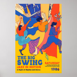 Poster Retro Jazz Dance Art Print 1986 'The Big Swing'