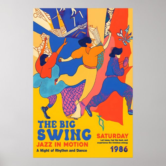 Poster Retro Jazz Dance Art Print 1986 'The Big Swing' (Frente)