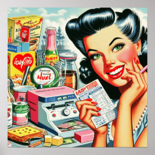 Poster Retro Kitsch Linda Vintage Girl