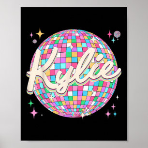 Poster Retro Kylie Nome I Love Kylie Personalizado D