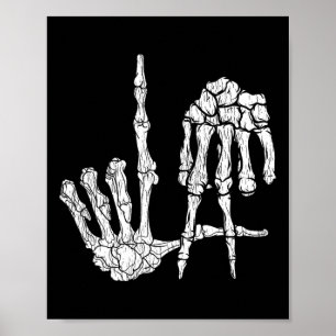 Poster Retro La Hands Skeleton Los Angeles Sinal Hall