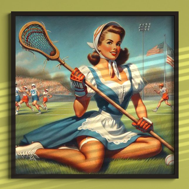 Poster Retro Lacrosse Girl (Criador carregado)