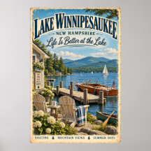 Retro Lago Winnipesaukee New Hampshire Viagem