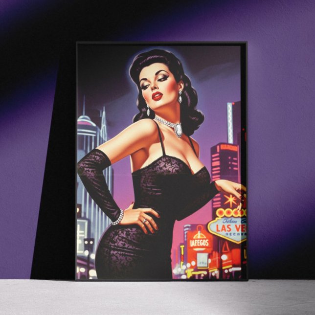 Poster Retro Las Vegas Pin-up (Criador carregado)