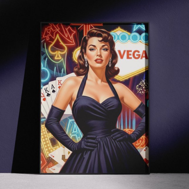 Poster Retro Las Vegas Pin-up (Criador carregado)