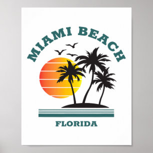 Poster Retro Legal Miami Beach Mens Womens Flores Beaches