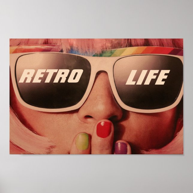 Poster Retro Life Slogan 80 retro Moda (Frente)
