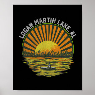 Poster Retro Logan Martin Lake AL Vintage Alabama Summer