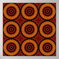 Retro Mandala Laranja e Amarelo