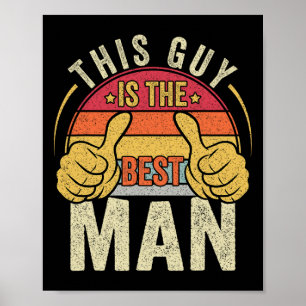 Poster Retrô Melhor Padrinhos de casamento De Casamento D